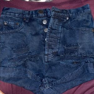 Black high rise shorts